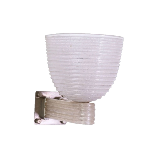 Pulegoso Glass and Chrome Wall Sconce, Attributed to Venini, Murano, Italy, c. 1960