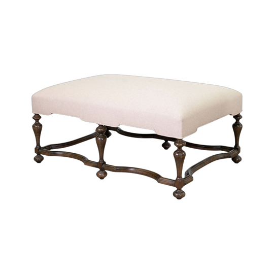 Louis XIII Style Oak Ottoman/Coffee Table