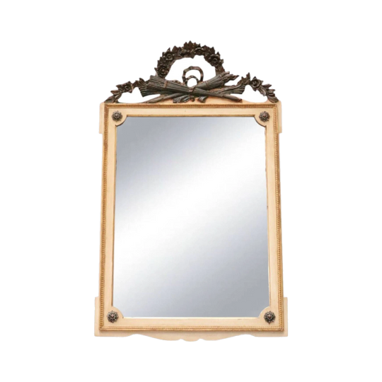 Palladio Italy Neoclassical Wall Mirror with Torch and Swag Motifs, c.1950
