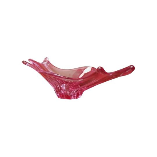 Mid-Century Val St Lambert "Splash" Art Glass Vase in Purple Tones