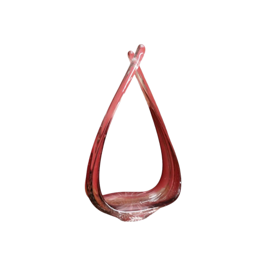 Murano Stretch Art Glass Vase, Purple to Clear with Bubble Pattern, Venice, Italy, Mid-Century
