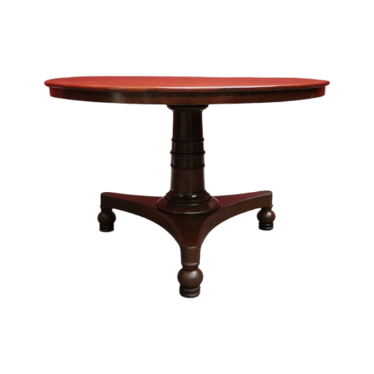 Antique Australian Cedar Pedestal Dining or Foyer Table, Tri-Base, Circa 1840
