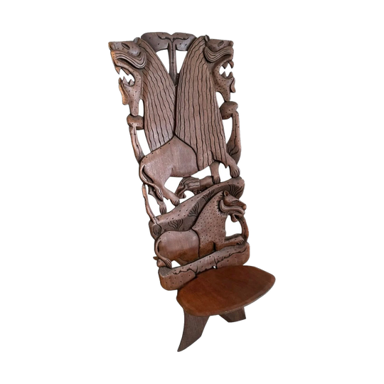 Carved Wooden Malawi Chief's Chair – African Blackwood