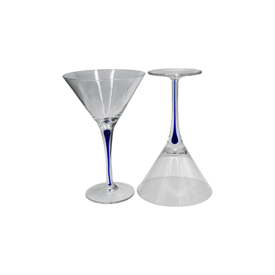 Blue Stemmed Martini Glasses
