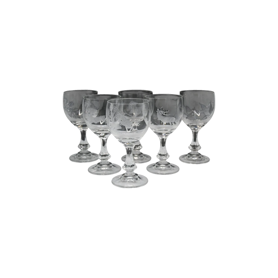 Unique Etched Crystal Wine Glasses