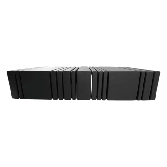 Barcode Ottoman – Plywood Segments, Enduro Foam, Elmo Soft Leather, 20 mm Perspex Base with Integrated LED Lighting