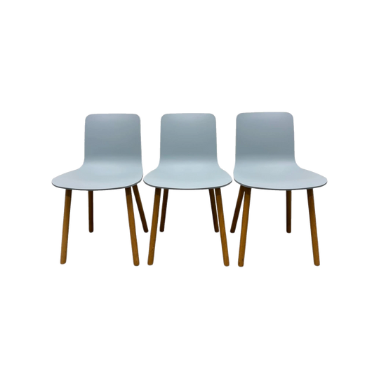 Vitra HAL Wood Chair – Light Blue Seat with Oak Legs by Jasper Morrison