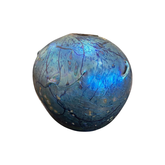 Large Art Glass Iridised Sphere Vase by Colin Heaney