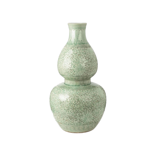 Large Chinese Celadon double gourd vase