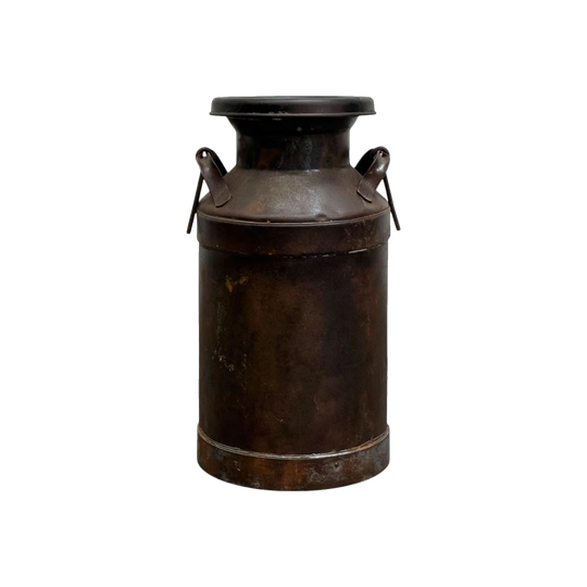Vintage Indian Iron Milk Storage Container – Rust