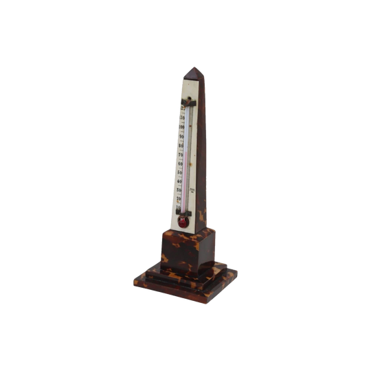 Tortoiseshell obelisk desk thermometer