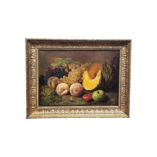 Antique French Still Life Oil Painting by Theodore Levigne (1846–1912), Signed, Original Gilt Frame