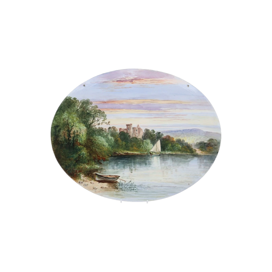 Oval plaque painted by William Yale