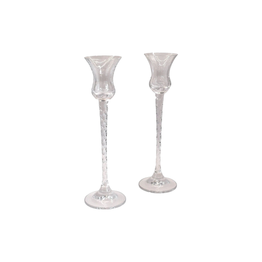 Vintage Crystal Taper candlestick Holders by Mikasa. Set of two