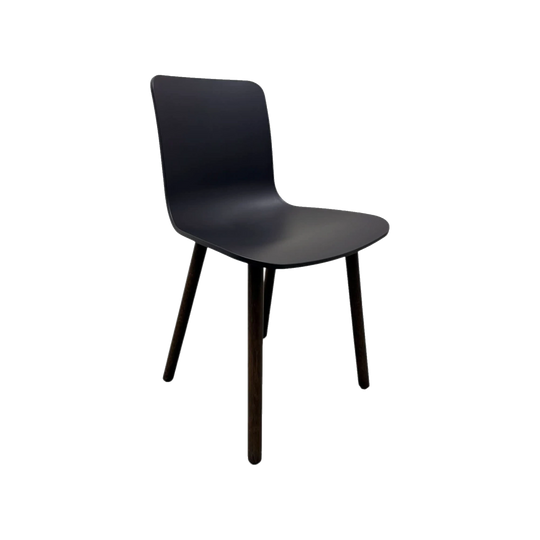 Vitra HAL Wood Chair by Jasper Morrison – Black Seat with Dark Oak Legs