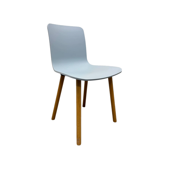 Vitra HAL Wood Chair – Light Blue Seat with Oak Legs by Jasper Morrison