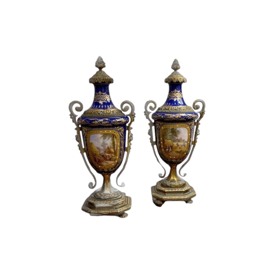 Pair of Antique French mantle urns