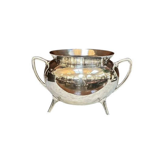 Victorian Walker & Hall Silver-Plated Jardiniere, Cauldron Form on Three Legs, Late 19th Century