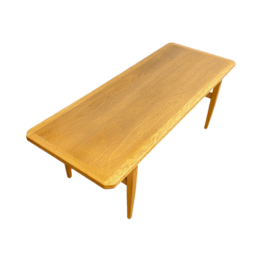 Mid-Century Danish Solid Oak Coffee Table — Professionally Restored