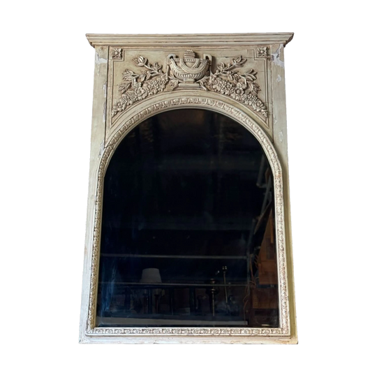 Vintage French Painted Timber Trumeau Mirror