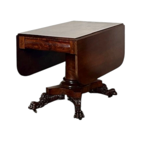 English Regency Cuban Mahogany Pembroke Centre-Pedestal Drop-Leaf Table, 1811–1820