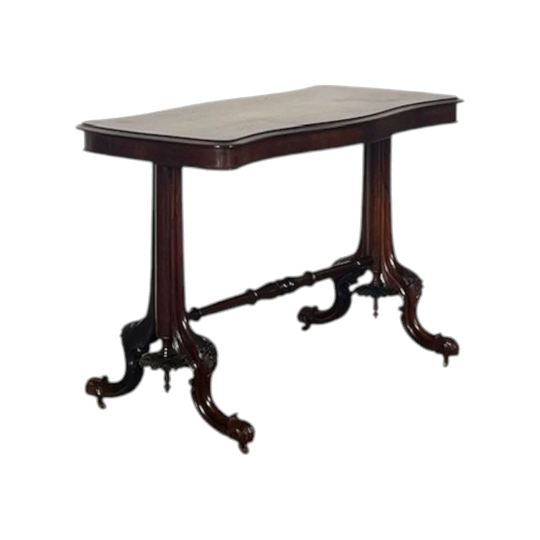 Antique English Early Victorian Brazilian Rosewood Serpentine Side Table, 1845–1850