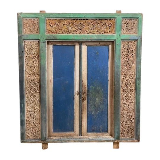 Indonesian Painted Doors in Frame