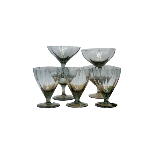 Smokey Grey Dessert/Cocktail Glasses