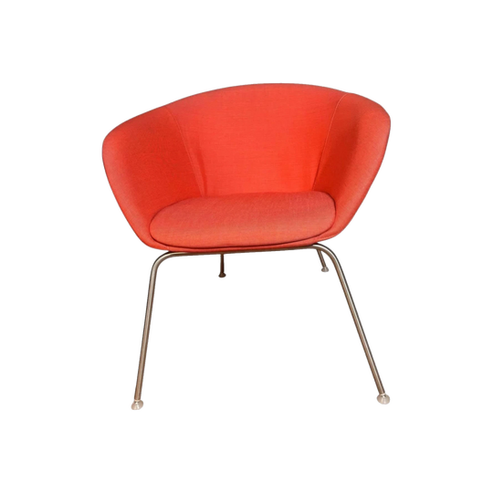 Red Upholstered Bucket Chair