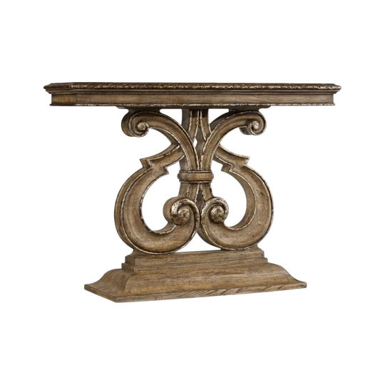 American Oak Console – Carved on Both Sides (Ex-Display)