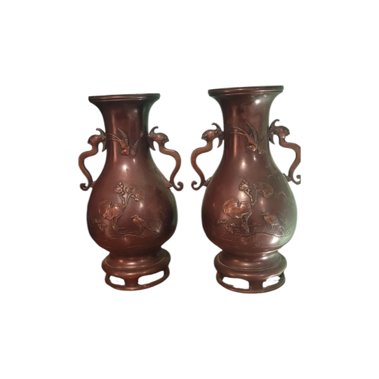Japanese bronze vases
