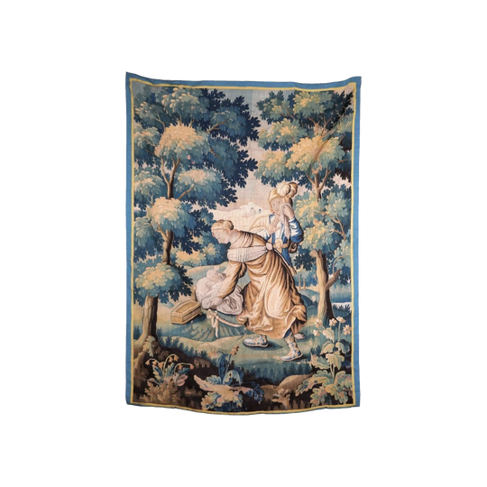 Large Aubusson Verdure Tapestry, David and Bathsheba, Late 17th–Early 18th Century