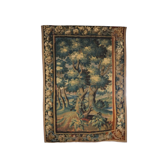 Large Early 18th-Century Verdure Aubusson Tapestry Panel with Lizard, Aubusson, France