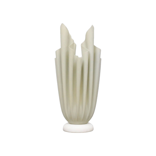 1970s French Georgia Jacob ‘Ophélie’ Draped Linen–Resin Lamp in Sea‑Foam Green, Marble Base