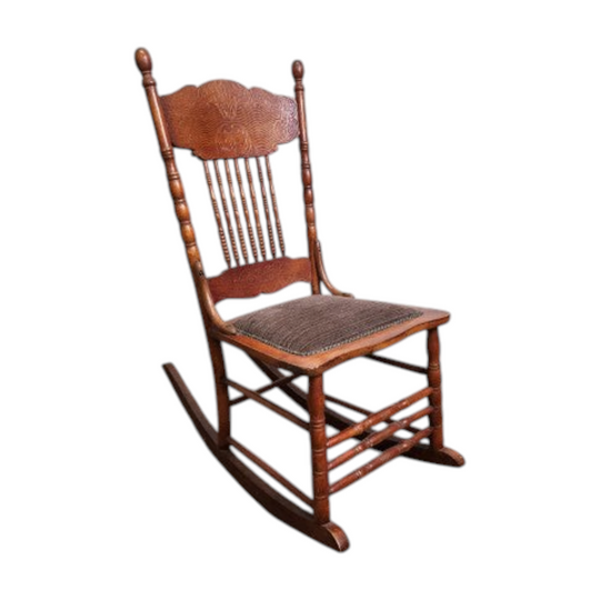Antique Colonial Spindle Rocking Chair