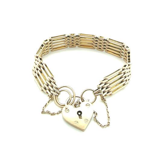 9ct gold gate link bracelet c.1950