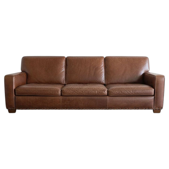 Leather 3 seater lounge