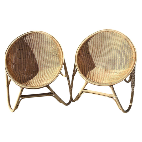 Pair of Rattan Hoop Lounge Chairs — Tigmi Trading