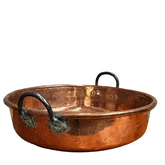 Antique Copper Jam Basin With Handles