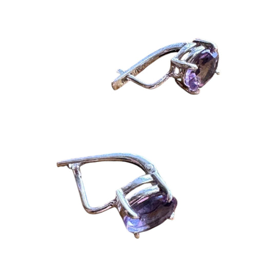 Vintage Sterling Silver Amethyst Earrings