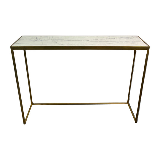 Anya Brass Finish Marble Top Console