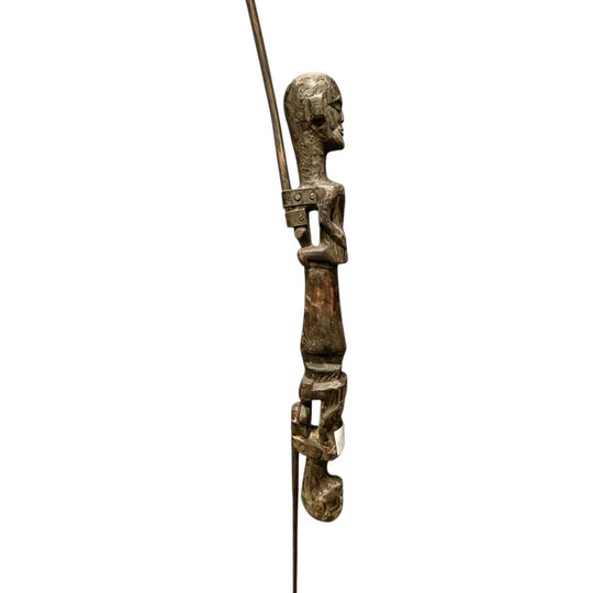 1535&1536: Hand-Carved Wooden Tribal Figure Bows – Ethnographic Statement Pieces
