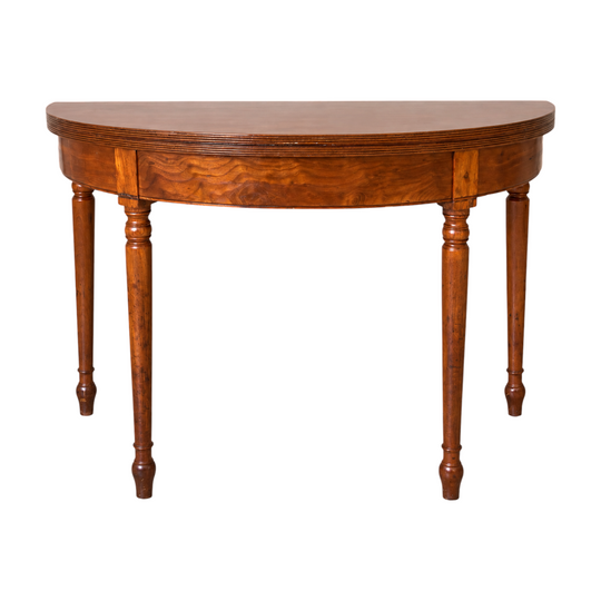 A Regency Mahogany Demilune Tea Table