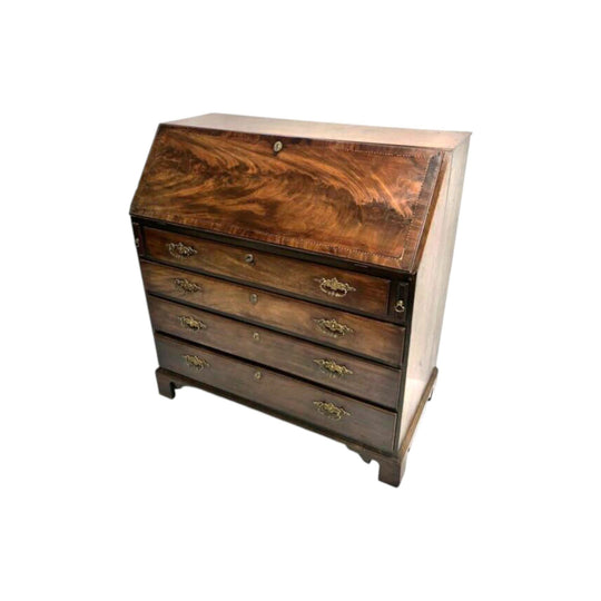 Antique Victorian Oak Drop Front Writing Bureau Desk