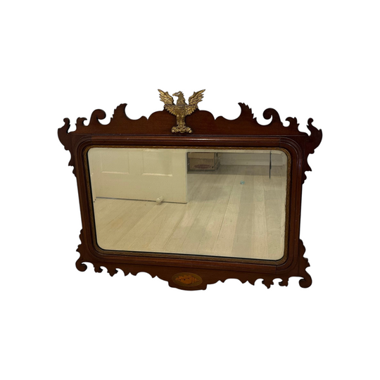 Late 19th-century American Federal Revival mahogany mirror with gilt