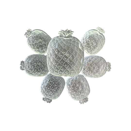 ITALIAN PINEAPPLE GLASS SERVING SET by Spa “Lubiana Kristall”, Italy Circa 1970s