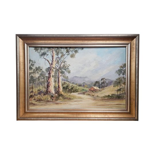Australian Signed Simpson Oil on Board Framed Painting