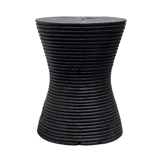 Mango Wood Peanut Stool - Black