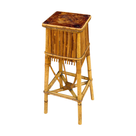 Rib Split Cane Urn Stand