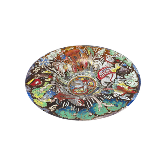 Large Art Deco Enamel Art glass bowl